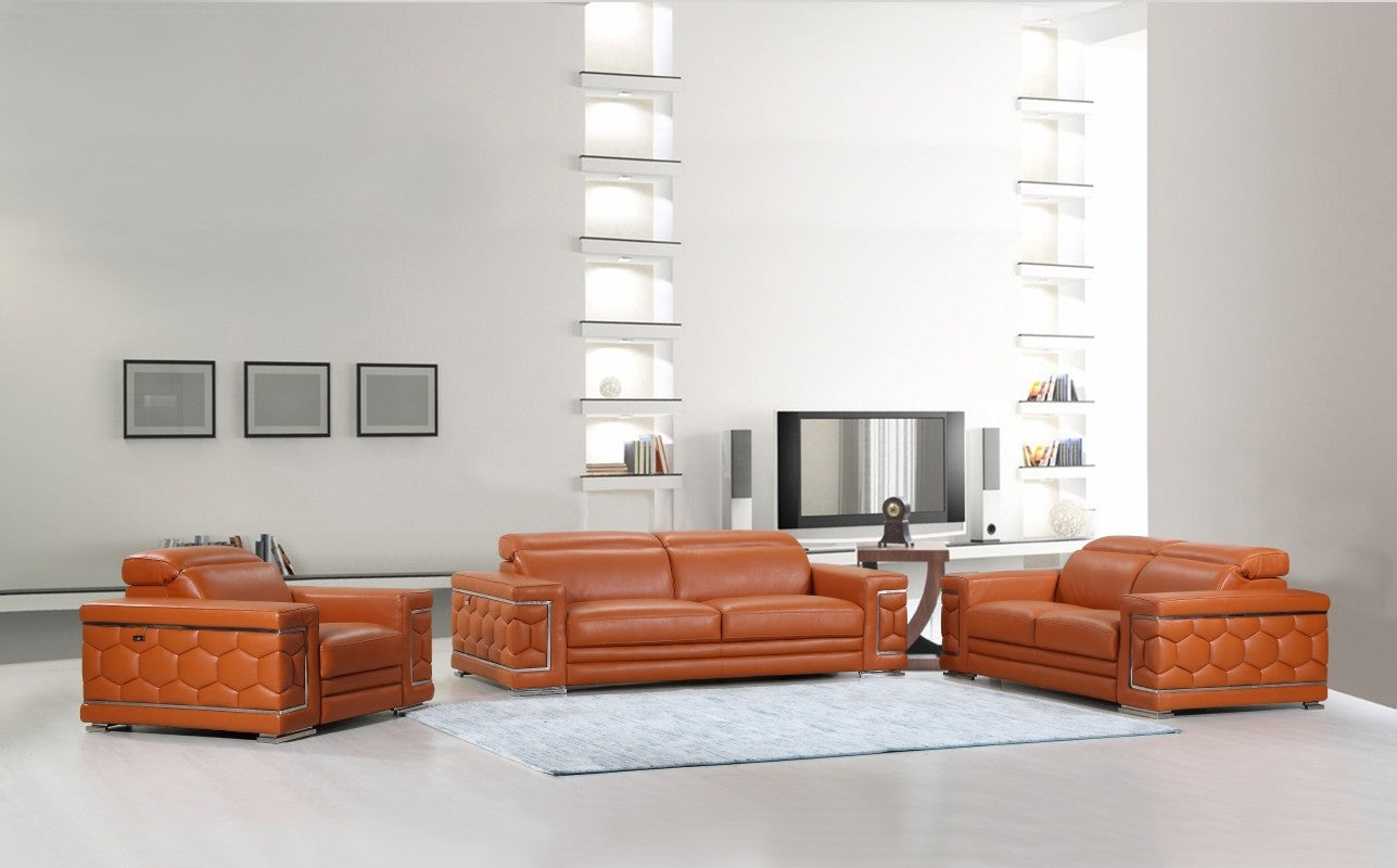 692 Genuine Italian Leather Sofa Set by Global United - 5 Colors
