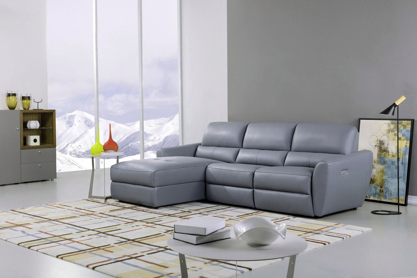 American Eagle EK-L8001R Top-Grain Italian Leather Sectional - 2 Colors