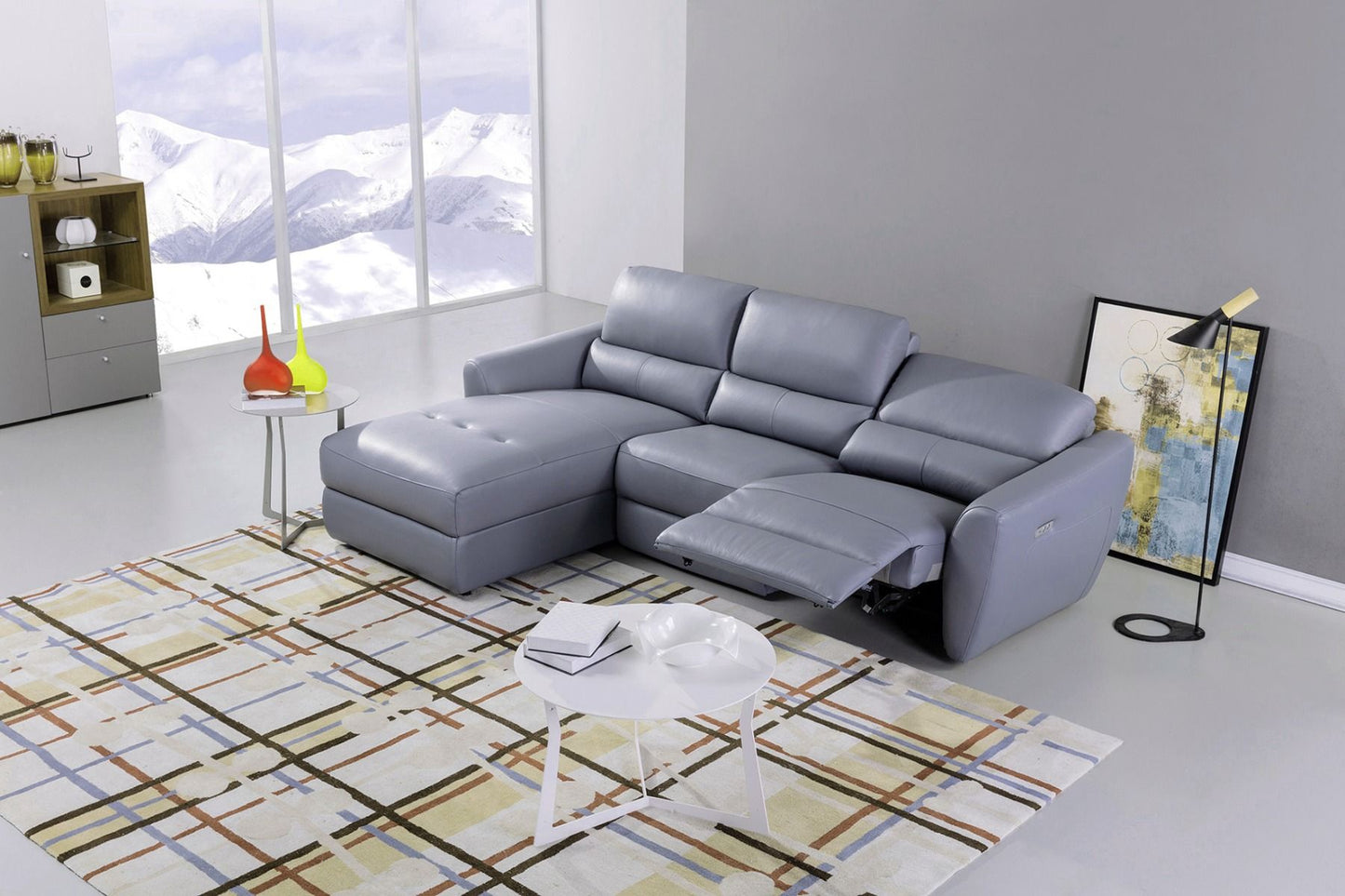 American Eagle EK-L8001R Top-Grain Italian Leather Sectional - 2 Colors
