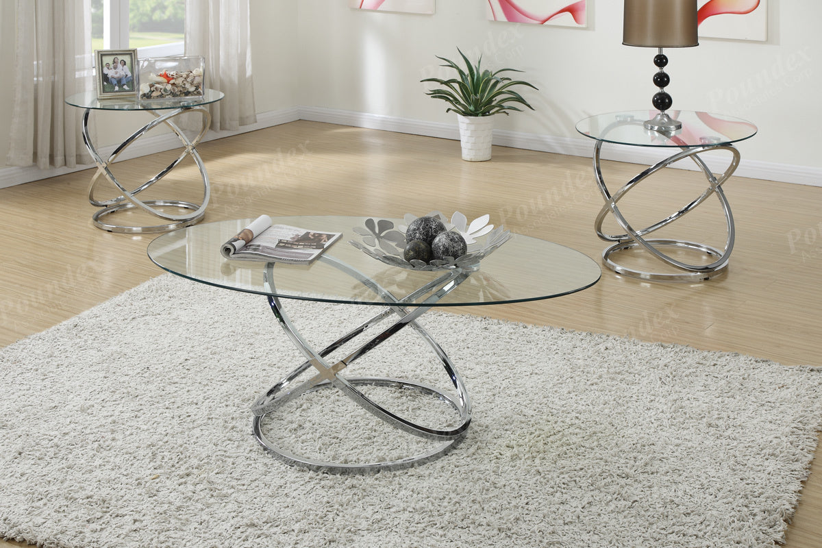F3087 Glass Top Occasional Tables | Poundex furniture – Bradley Home  Funishings