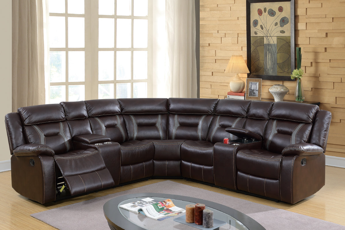 Carlton F6649 Motion Sectional - Dark Brown or Grey