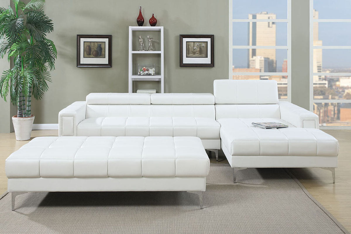 Poundex F7364 Chasma Modern Sectional - White or Black