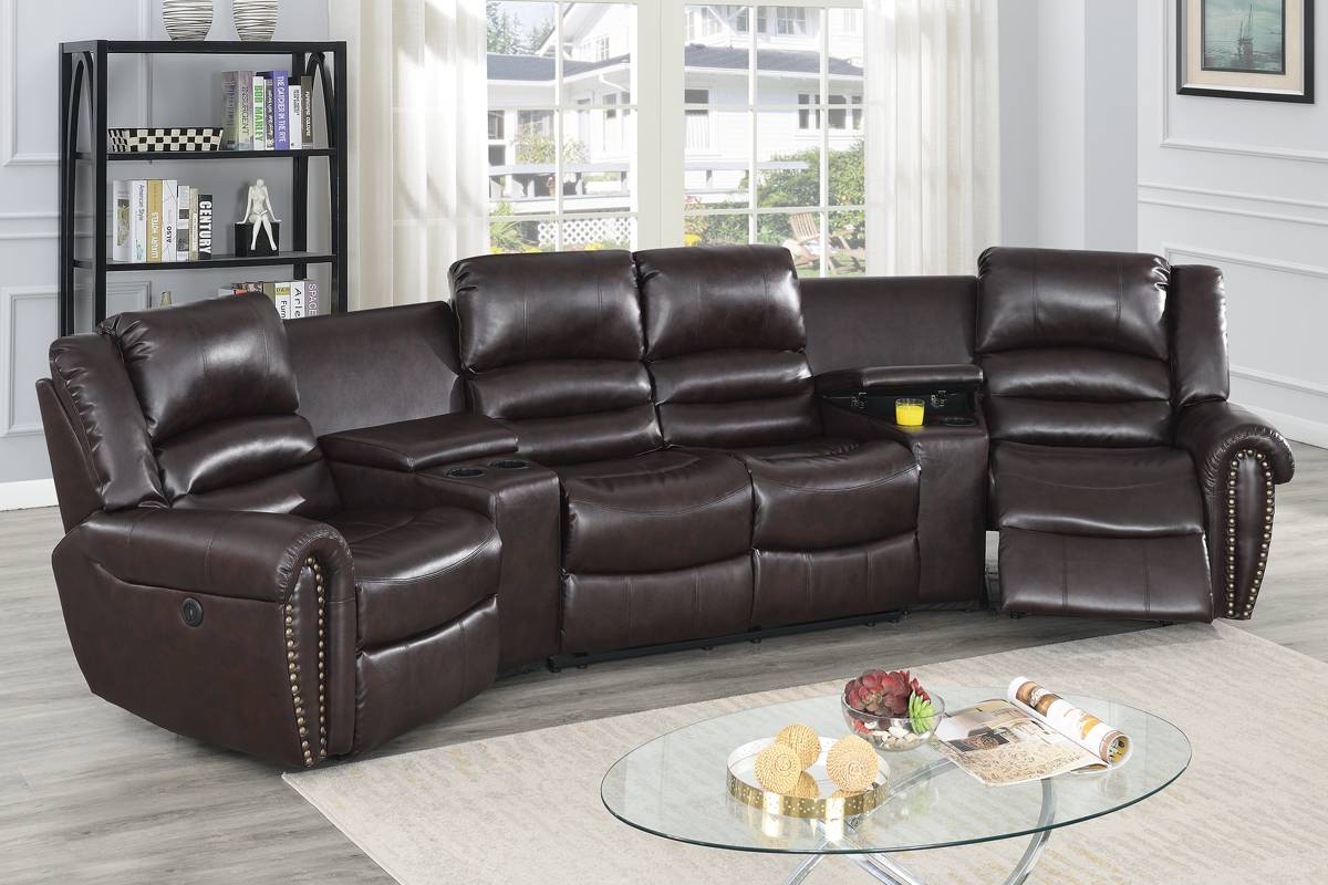 F86603 Power Motion Sectional Brown