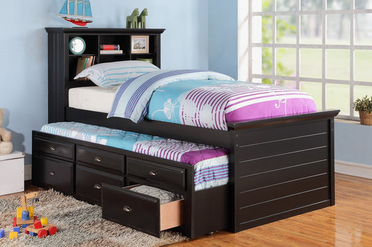 F9220 Twin Storage Bed w/Trundle - Cherry or Black