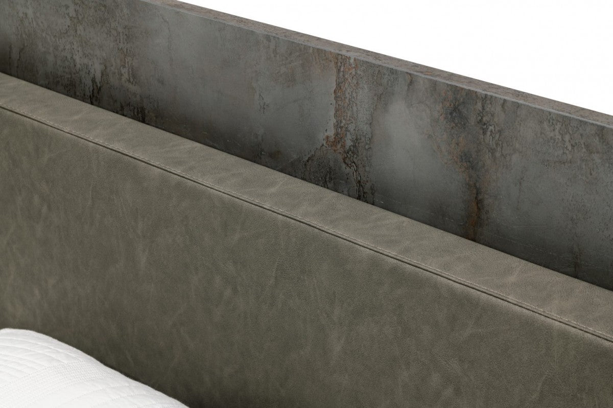 VIG Nova Domus Ferrara - Modern Volcano Oxide Grey Bed + Nightstands