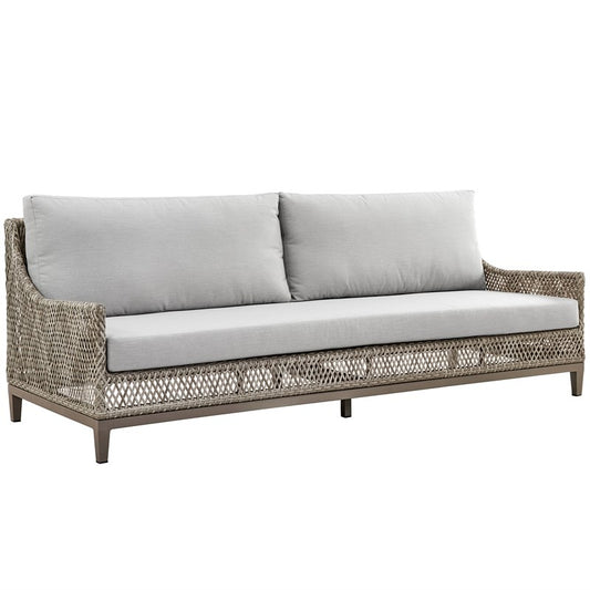 Armen Living Grenada Juego de conversación de mimbre de 4 piezas