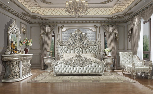 Homey Design HD-8088 - 5 Pc Silver Bedroom Set