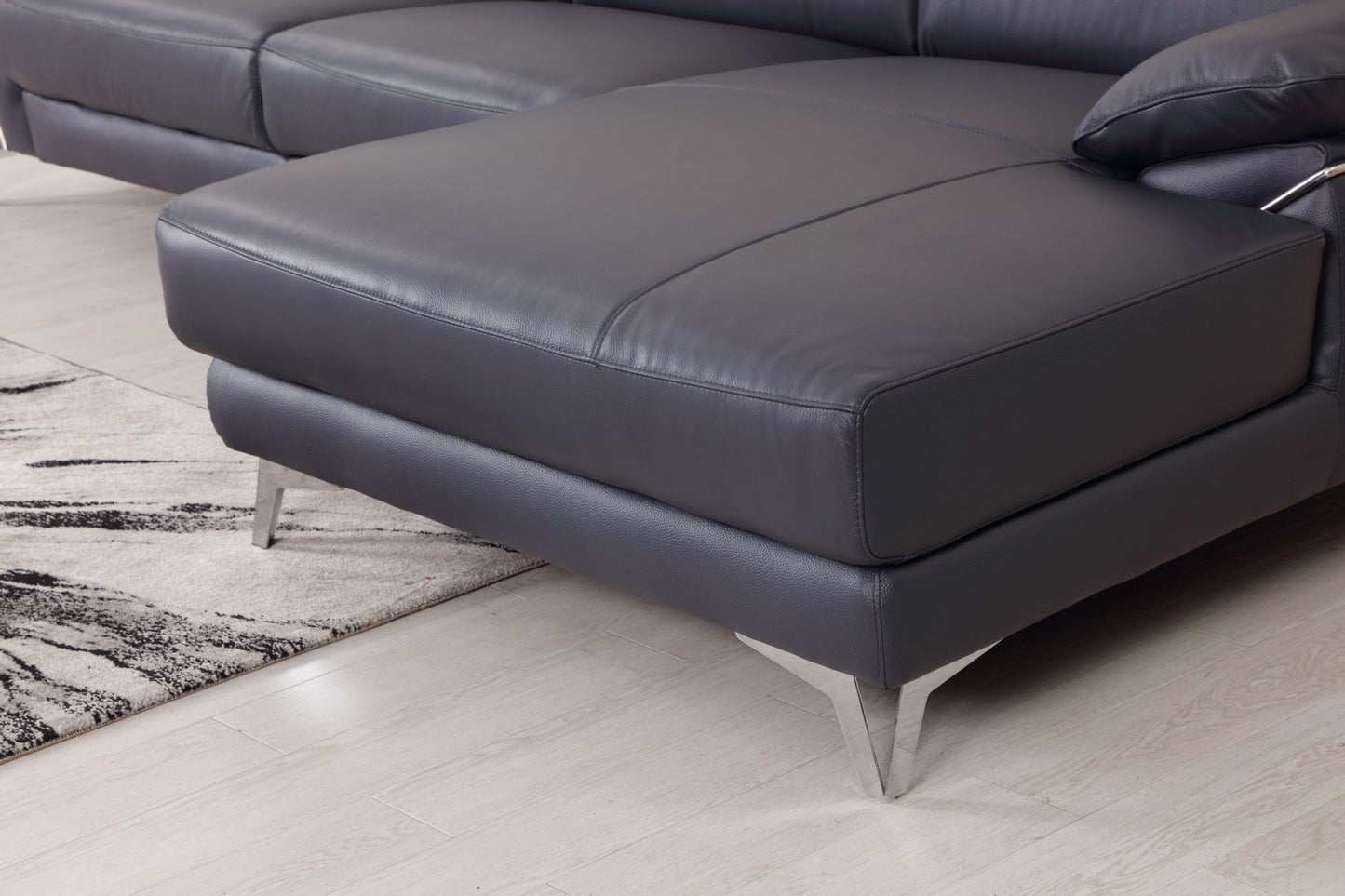 Global United 727 Ferrara Modern Sectional - Blue Leather