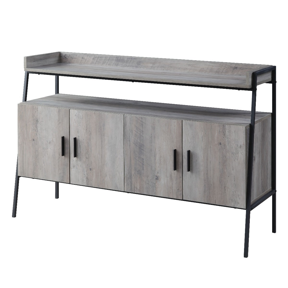 Mueble para TV Samiya, roble gris y acabado en negro