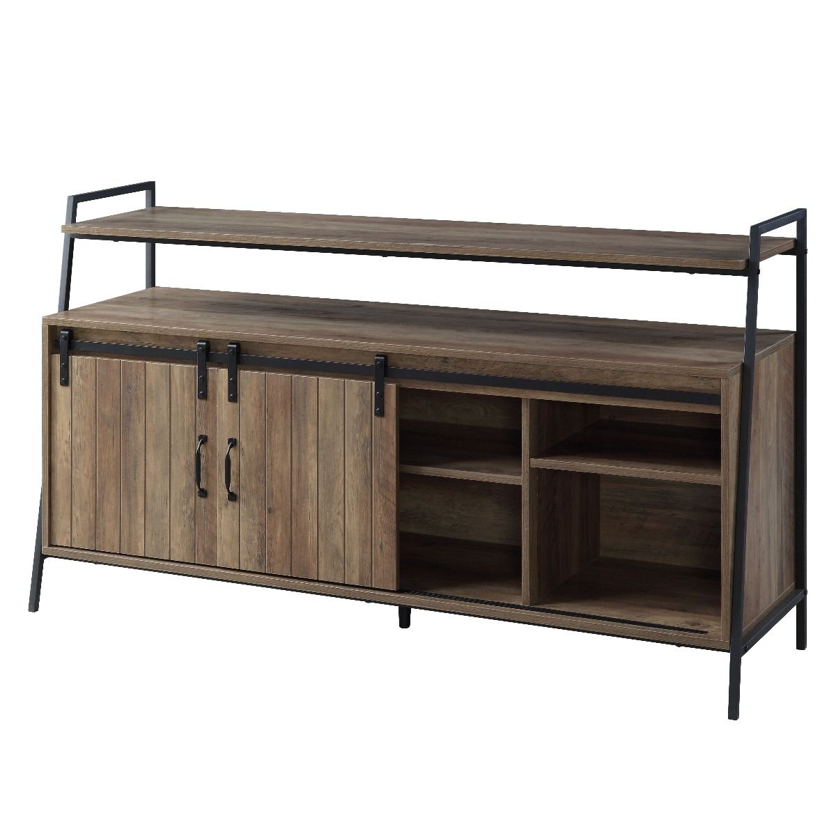 Mueble para TV Rashawn - Acabado en roble rústico y negro