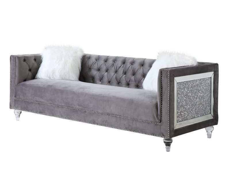 Heiberoll LV00330 Sofa Set - Gray Velvet
