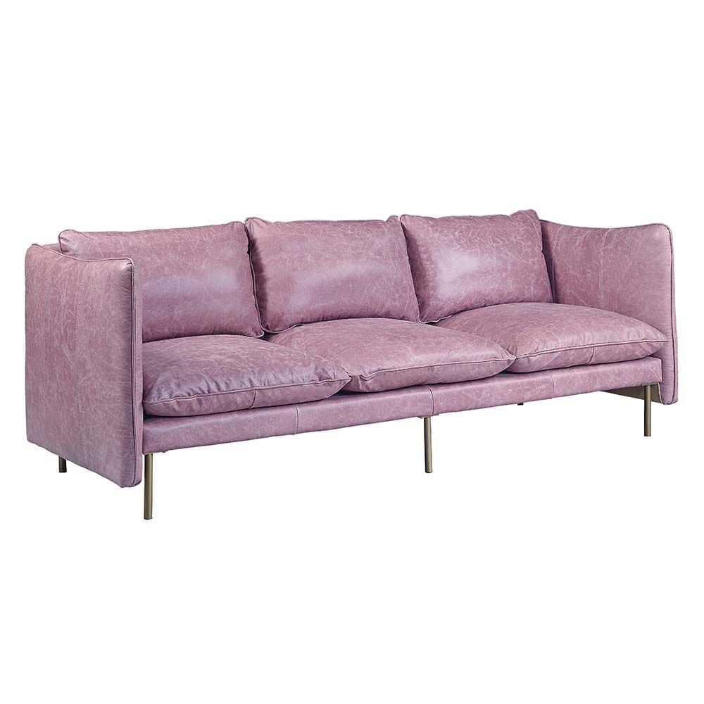 Metis LLV01018 Acme Wisteria Top Grain Leather Sofa