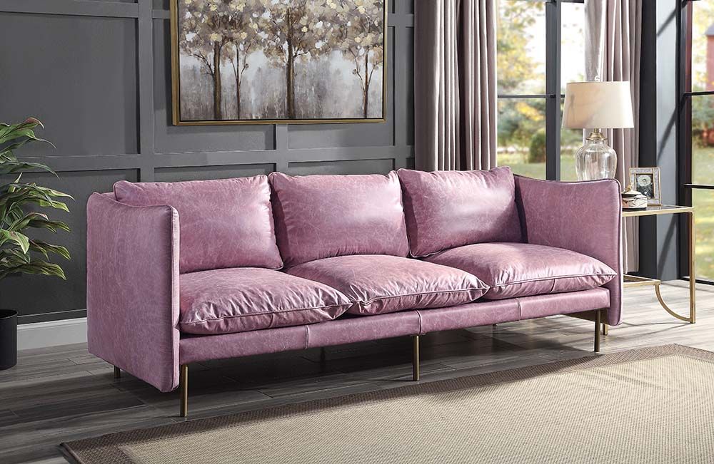 Metis LLV01018 Acme Wisteria Top Grain Leather Sofa