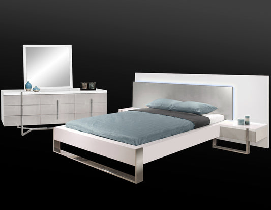 Martelli White Lacquer Gray Crocodile Bedroom Collection