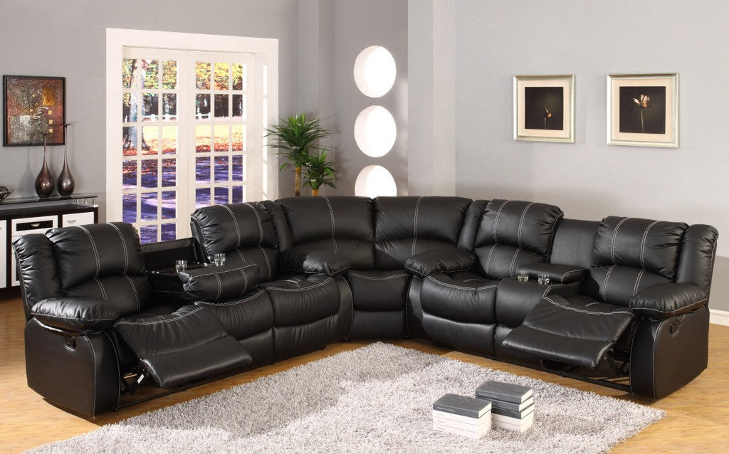 McFerran SF3591 Motion Sectional - 3 Pc Black or Brown