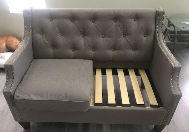 Sofá capitoné y loveseat - Gris o beige