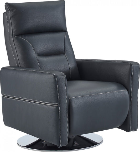 Divani Casa Nashua Modern Blue Leatherette Recliner
