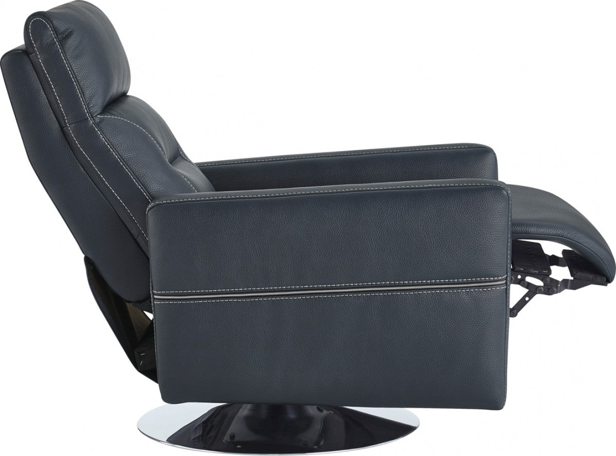 Divani Casa Nashua Modern Blue Leatherette Recliner