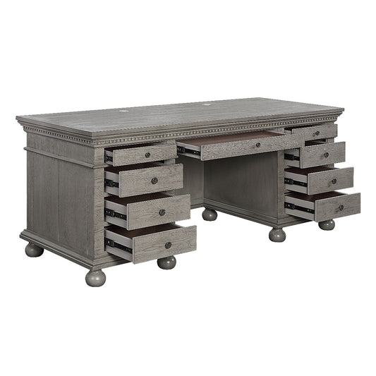 Acme Gustave OF00201 Executive Desk - Grey Finish