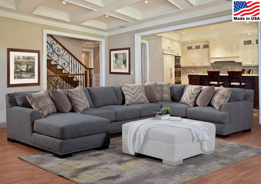 New Comfort Olympia Sectional - Wood Midnight