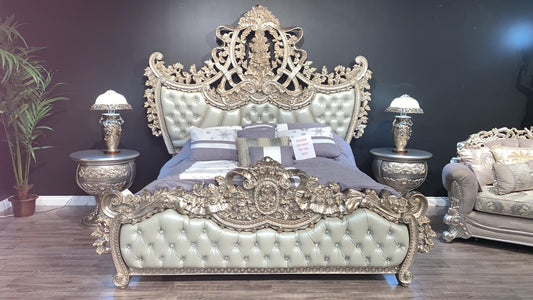 Homey Design HD-8088 - 5 Pc Silver Bedroom Set