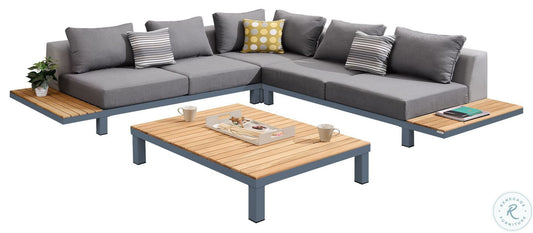 Juego de exterior Polo de 4 piezas - Madera de teca