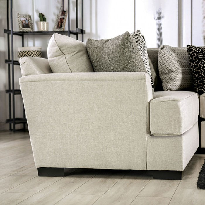 Gunnersbury Transitional Sectional - Beige or Gray Chenille