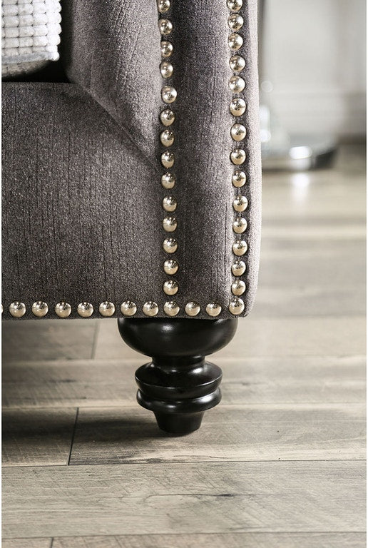 Mariella Sofa Collection SM2286 - Gray Plush Microfiber