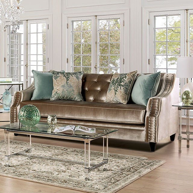 Elicia Sofa Collection - Silver or Champagne Finish