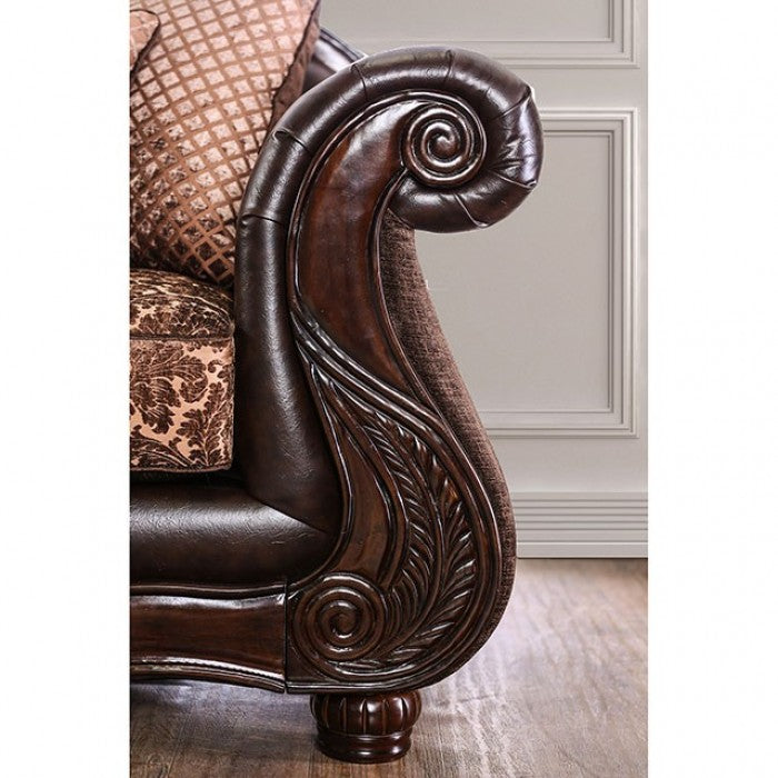 Elpis SM6404 Sofa & Loveseat - Chenille Victorian Print