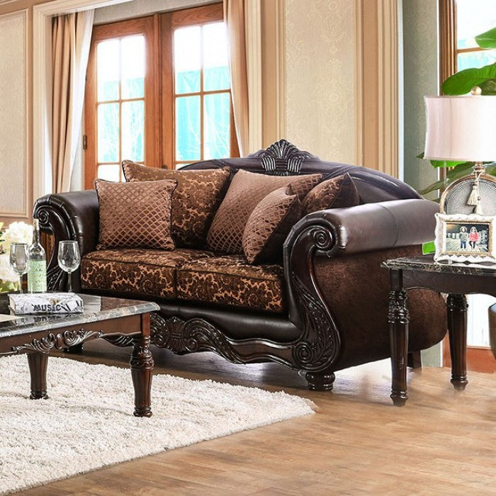 Elpis SM6404 Sofa & Loveseat - Chenille Victorian Print