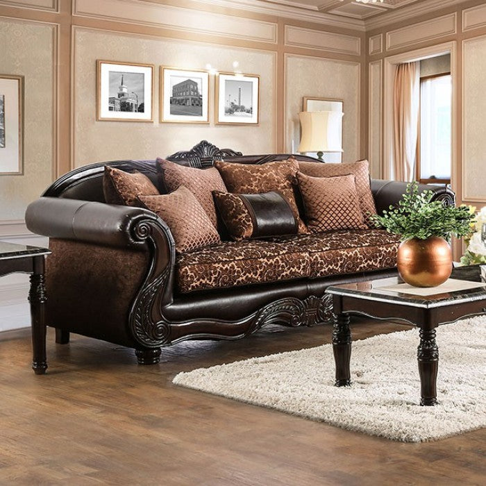 Elpis SM6404 Sofa & Loveseat - Chenille Victorian Print