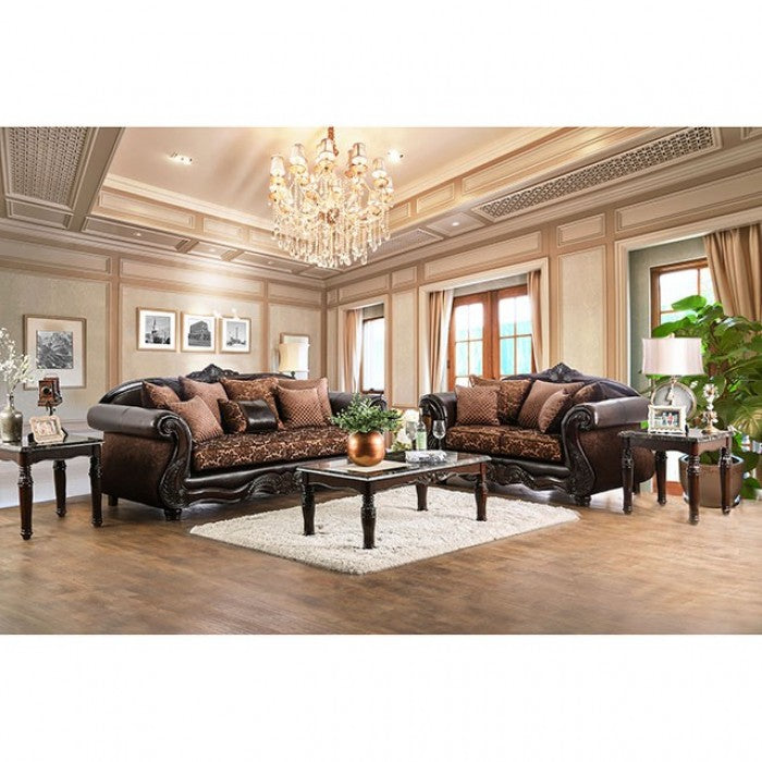 Elpis SM6404 Sofa & Loveseat - Chenille Victorian Print