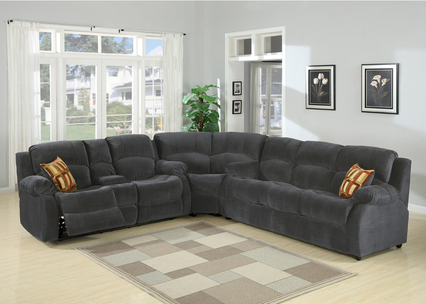 Seccional AC Pacific Tracey - Microfibra gris