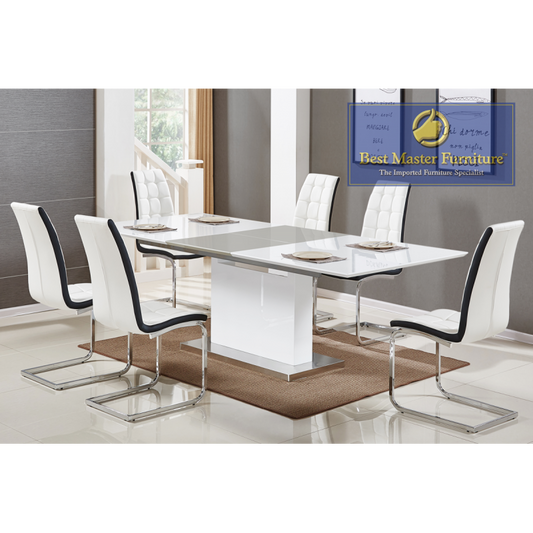 U626 Dining Table - White & Gray Lacquer