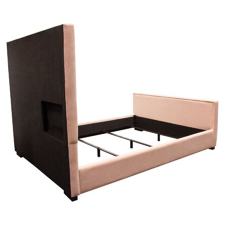 Venus Low Profile Bed by Diamond Sofa - Blush or Light Grey Velvet