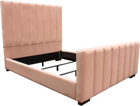 Venus Low Profile Bed by Diamond Sofa - Blush or Light Grey Velvet
