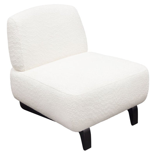 Vesper White Shearling Armless Chair