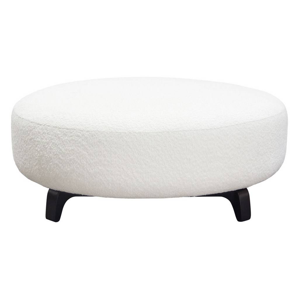 Vesper White Shearling Ottoman
