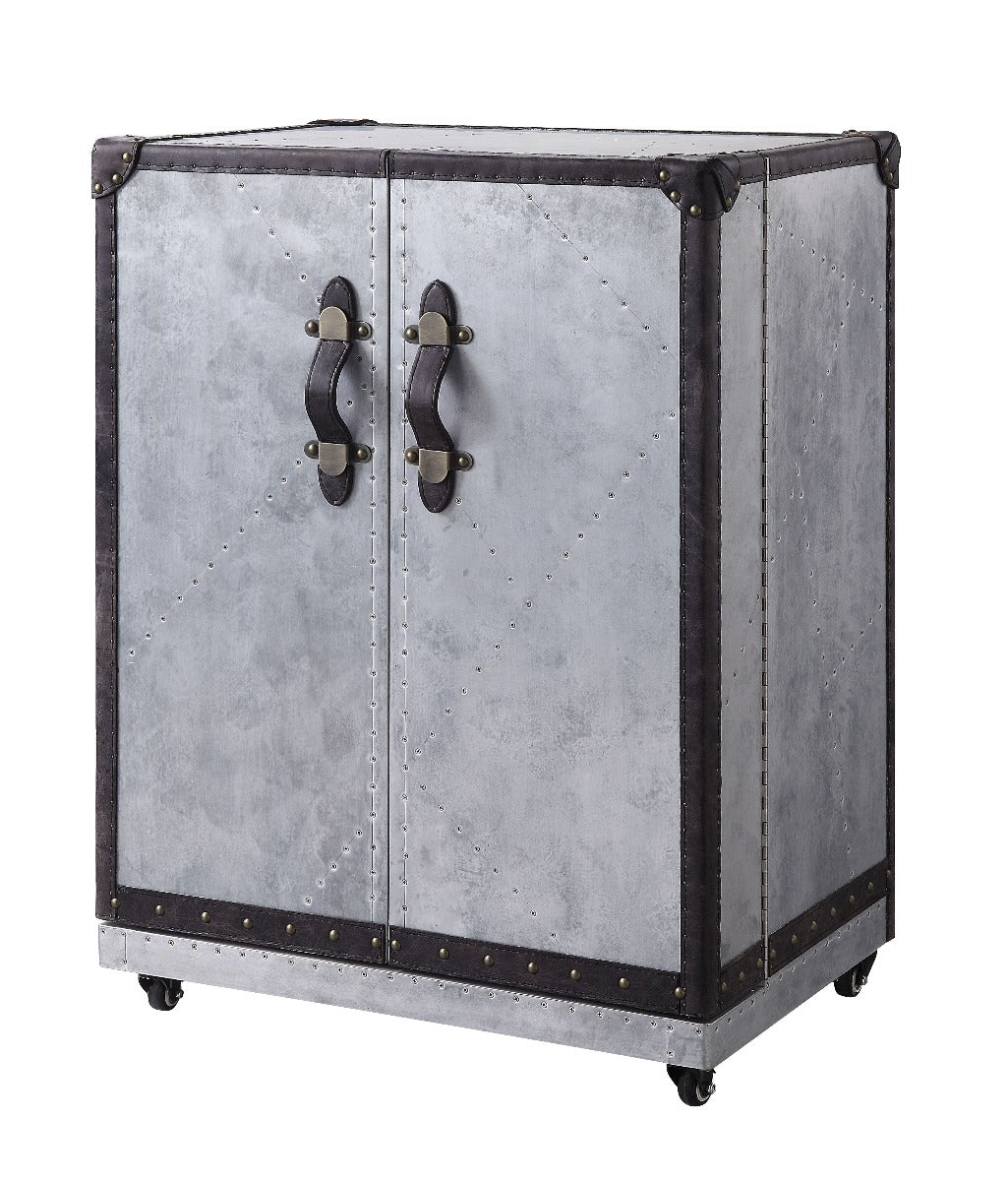 Gabinete para vinos Acme Brancaster - Aluminio y cuero de primera calidad