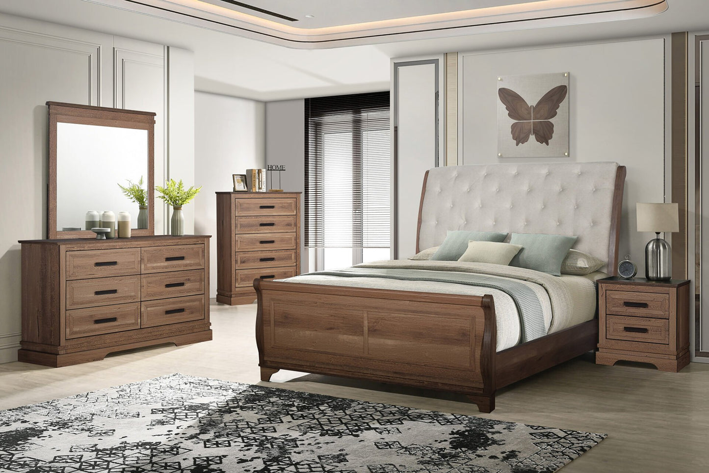 Coventry Hall 4 Pc Pecan Bedroom Set