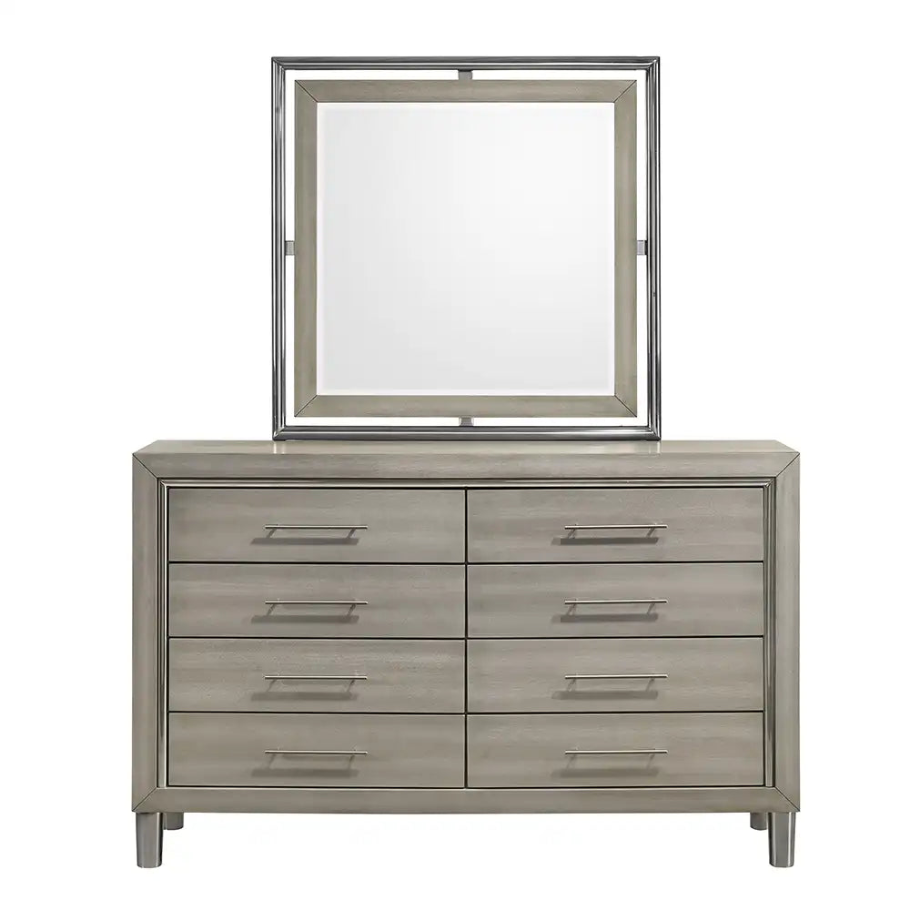 New Classic Lennox Modern Gray 4 Pc Bedroom Set