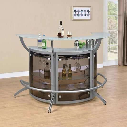 Dallas 3 Pc Free Standing Bar - Silver or Black