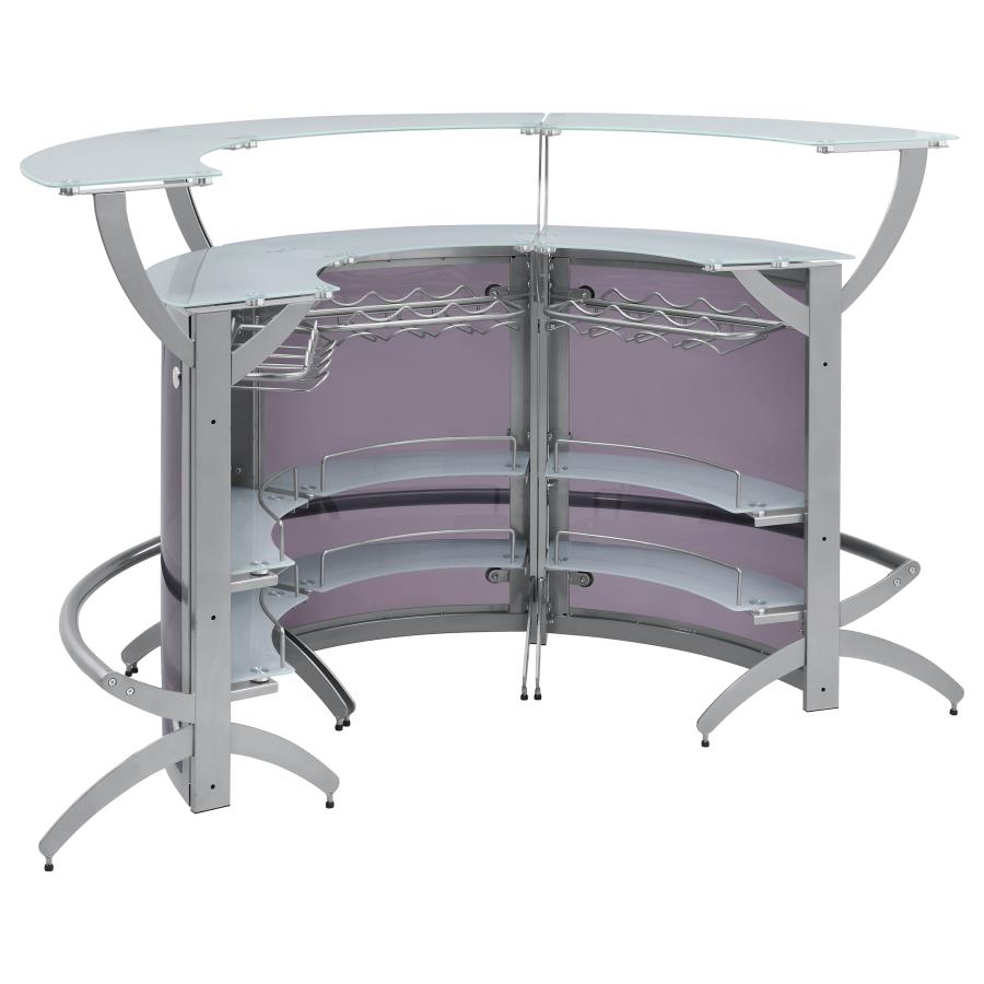 Dallas 3 Pc Free Standing Bar - Silver or Black