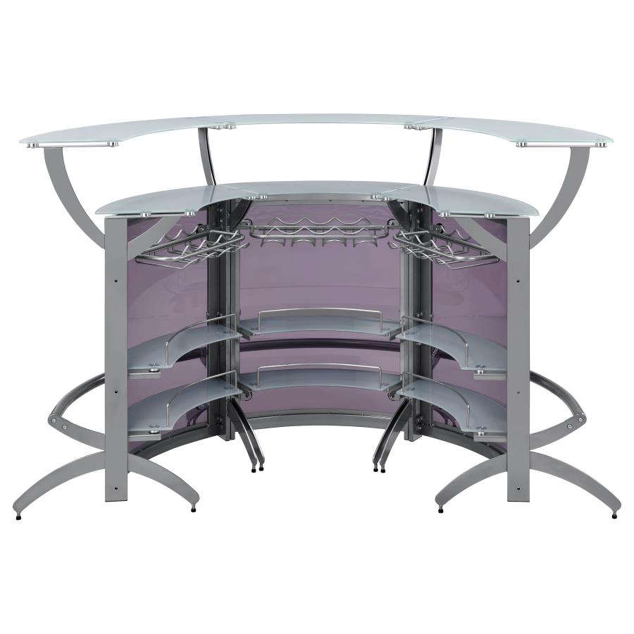 Dallas 3 Pc Free Standing Bar - Silver or Black