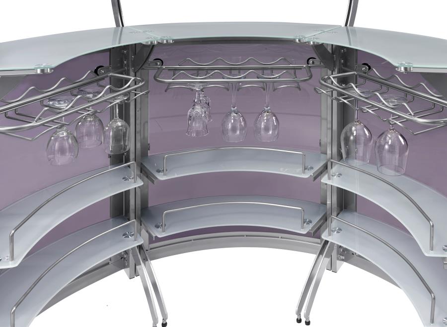 Dallas 3 Pc Free Standing Bar - Silver or Black