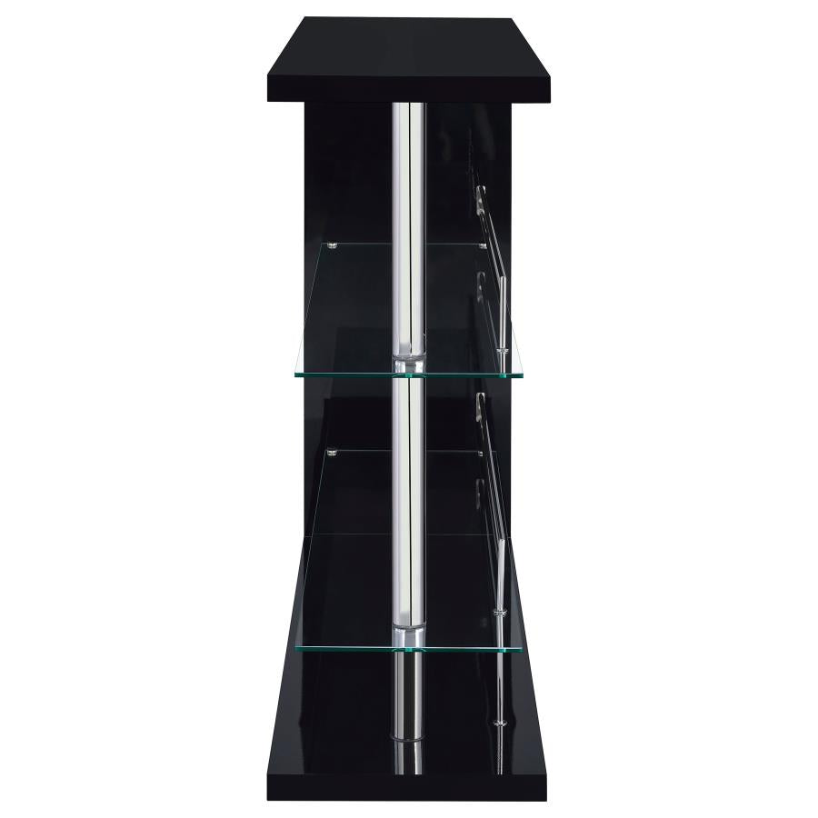 Unidad de bar negra Prescott de 3 piezas - Almacenamiento + soporte para vino