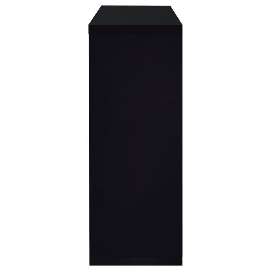 Unidad de bar negra Prescott de 3 piezas - Almacenamiento + soporte para vino