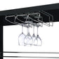 Unidad de bar negra Prescott de 3 piezas - Almacenamiento + soporte para vino