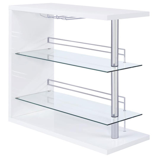 Prescott White Bar Unit - Storage + Wine Holder